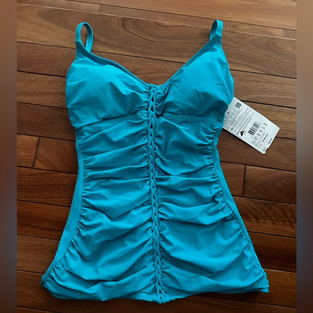 Profile by Gottex turquoise tankini top size 6